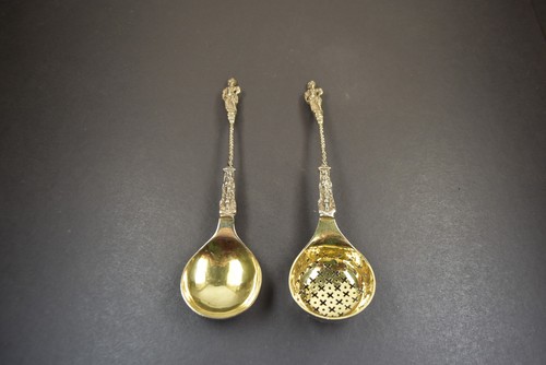 Antike besteckteile silber - 2,