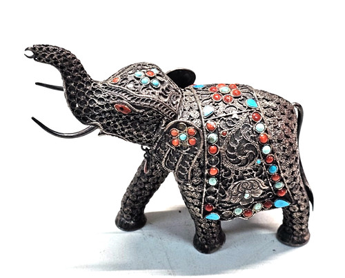 Vintage elefand figur silber - vintage,