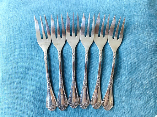Kuchengabeln 800 silber - 6,